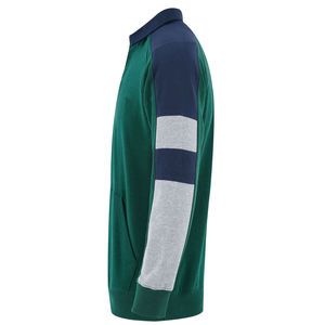Men's Long Sleeve Knitted <b>Polo</b> <b>Shirt</b> Green Navy <b>Blue</b> Color Blocked Pocket Casual Regular Fit - Product Image 2