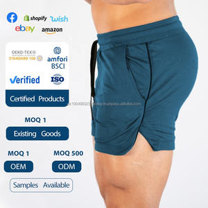 Short de sport de fitness décontracté avec impression du logo personnalisé XL pour hommes Short de plage pour marathon et course à pied en élasthanne pour muscles moyens et ourlet fendu - Product Image 5