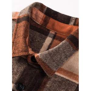 2025 camisas de franela para hombre, chaqueta informal de algodón a cuadros con botones y bolsillos, ligera - Product Image 1