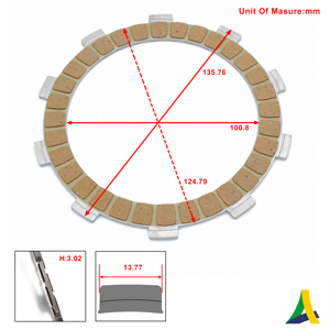 Juego de Discos de Embrague Semi-Metálicos (6 Piezas/Juego) CBX/XR 250 - Product Image 3