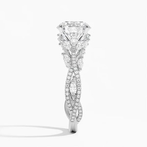 Round Brilliant Cut Diamond <b>Engagement</b> <b>Ring</b> in White Gold Rhodium Plated Prong Setting Classic Style for Women - Product Image 3
