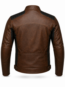 Chaqueta de Motociclista de Cuero para Hombre |   Transpirable |   Vino Tinto Marrón Azul Acero |   Fabricante OEM ODM Personalizable |   Premium - Product Image 2
