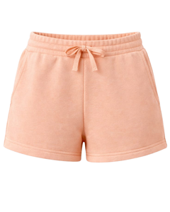 Custom Peach Women Sweat Shorts Cotton Fleece Elastic Waist <b>Drawstring</b> Gym Casual Summer Shorts OEM Manufacturer Supplier - Product Image 1