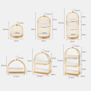 Luxury Gold <b>Bird</b> Cage Dessert <b>Stand</b> Set Ideal For Wedding Parties Restaurant Dessert Showcase And Bridal Shower Dessert Setup - Product Image 3