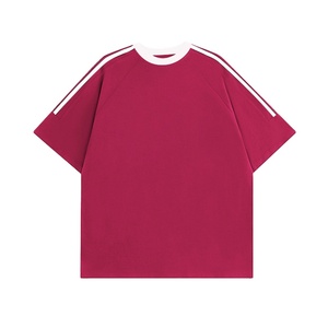 OEM personalizado Logo diseño 230 puro algodón peso pesado camiseta hombres mujeres cuello suelto Color sólido camiseta de talla grande hombres - Product Image 1