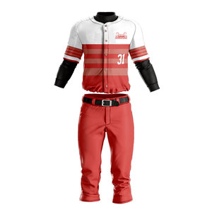 Uniforme de Béisbol Personalizado al por Mayor con Colores Personalizados, Material de Poliéster Transpirable, Logotipo Personalizado para Equipos Adultos - Product Image 1