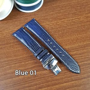 Bandas de reloj inteligente de cuero de lagarto de alta calidad hechas a mano colores personalizados 20mm 22MM 18mm Acero inoxidable precio de fábrica - Product Image 5