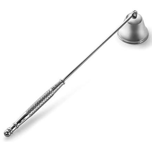 Éteignoir à bougie en métal plaqué argent avec manche en bois noir, outil de qualité supérieure pour une extinction de bougie sûre et élégante - Product Image 1