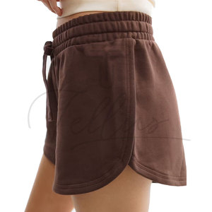 Shorts de sport décontractés d'été pour femme, taille haute élastique, en coton uni, pour la course et la détente - Product Image 3