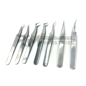 Pinzas Profesionales RMI de Acero Inoxidable con Punta Fina Curva y Recta para Extensión de Pestañas, Pinzas para Volumen - Product Image 3