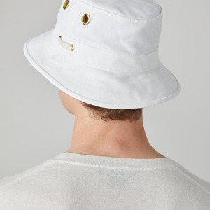 Nouveau Chapeau Bob Safari Blanc en Coton avec Bouton Décoratif Unisexe Style Décontracté Printemps-Été Adulte 56-58CM Chapeau d'Été à Œillets - Product Image 6