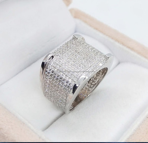 Men's Engagement & Wedding <b>Ring</b> 925 Sterling <b>Silver</b> Hip Hop Style Cluster <b>Ring</b> Rhodium Plated Party Gift Unique <b>Statement</b> Design - Product Image 4