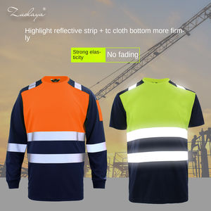 เสื้อยืดนิรภัย Hi Vis ANSI Class 1 โพลีเอสเตอร์ แขนสั้น ระบายอากาศได้ดี สะท้อนแสง ไฟ LED กันน้ำ เสื้อผ้าทำงานอุตสาหกรรมสำหรับฤดูร้อน - Product Image 3