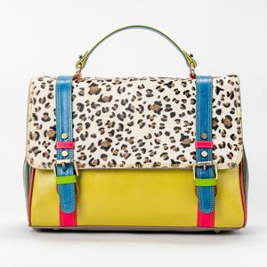 Elegante bolso de mensajero con cremallera de cuero reciclado Vintage para mujer Forro de algodón de moda único estampado de animales portátil para invierno verano - Product Image 1