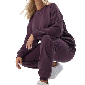 Conjunto de Sudadera Oversize y Pantalones Deportivos para Mujer, Chándal Casual de Dos Piezas, Conjunto para Descansar, Venta al por Mayor, OEM, Logotipo Personalizado - Product Image 2