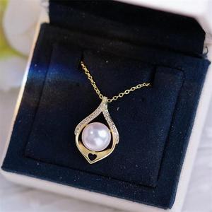 <b>Gold</b> <b>Pearl</b> Tri-Color Mixed <b>Necklace</b> 8-13mm Basic Round with Slightly Flawed Texture Engraved Small <b>Gold</b> Ball Adjustable - Product Image 2