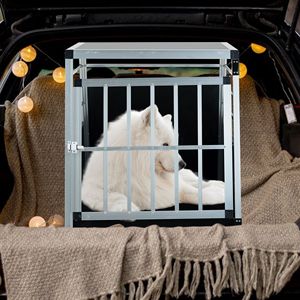 Trasportino per Animali Domestici in Alluminio Nero e Argento 35 X 25 X 27 Pollici, Box da Auto per Cani e Gatti - Product Image 6