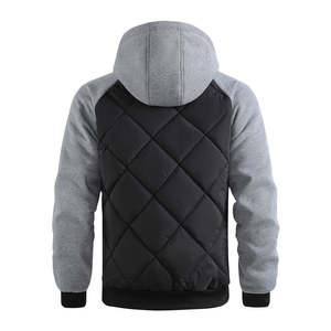 Chaqueta Acolchada con Capucha Unisex, Invierno, Casual, Resistente al Viento, Forro Polar Grueso, Relleno de Poliéster, Bloques de Color, Cierre de Cremallera - Product Image 4
