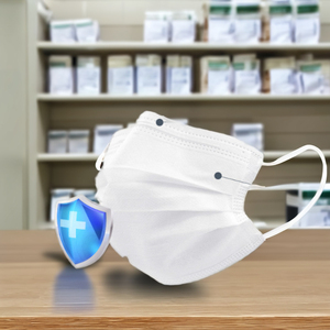 Masque facial jetable en polyester à 3 couches de qualité supérieure respectueux de la peau grande taille blanc ajustement ergonomique-masque NS fabriqué en Corée respirateur en vrac - Product Image 1