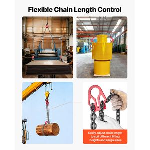 Eslinga de Cadena de Acero Aleado G80 de Alta Resistencia, 5/16 x 10 pies, Capacidad de 7000 LBS, con Ganchos de Agarre de 2 Patas para Elevación - Product Image 4