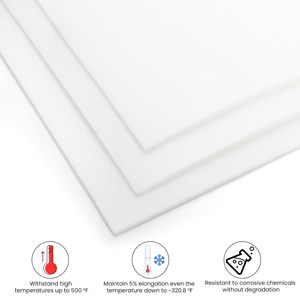 Paquete de 3 Láminas de PTFE Virgen Blancas Resistentes al Calor para Tableros de Plástico Teflón, Tableros Reutilizables Gruesos - Product Image 3