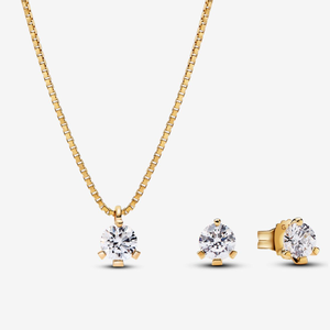 IGI Certified CVD Lab Grown Diamond <b>Earrings</b> & Pendant Set Loose Diamond 14K 18K Solid Gold Custom <b>Fine</b> Jewelry for Women - Product Image 1