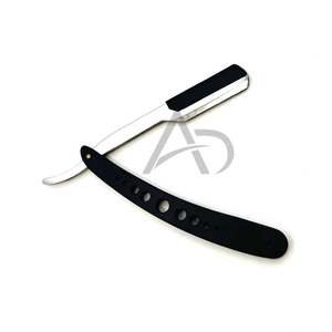 Silver Black Barber <b>Razor</b> <b>For</b> <b>Men</b> Replaceable Blade Dual Tone Straight Edge Stainless Steel Blade Cutthroat <b>Razor</b> - Product Image 6