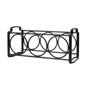 6 Bottle Black Steel Wire Wine <b>Rack</b> Tabletop Metal Ring Shaped Wine Holder Display Storage Organizer For Home Kitchen Barware - Product Image 1