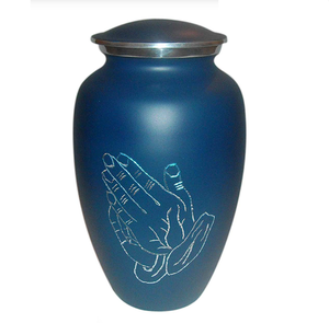 Urne funéraire classique en métal gravée Rambow Sky Blue pour cendres humaines adultes, style américain/européen - Product Image 2