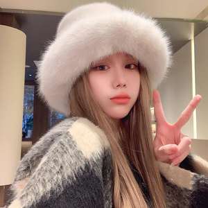 SIDDIQUI HOSINEX Nuevo Sombrero de Pescador de Piel Sintética para Mujer 2024, Laminado, Casual, de Felpa, Teñido sin Costuras, con Lazo, Cálido para Invierno, Venta al por Mayor - Product Image 3