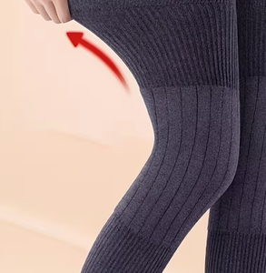 Soft Knit Non-Slip <b>Leg</b> <b>Warmer</b> Black Cotton Spandex Blend Breathable Pull on Support Unisex All Seasons - Product Image 3