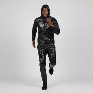 Combinaison de sauna à capuche pour homme, fermeture éclair, fibre de polyéthylène, toutes saisons, vêtements de sport pour la transpiration - Product Image 5