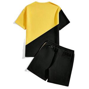 Conjuntos cortos de alta calidad para hombre, ropa de moda para hombre, camisetas y pantalones cortos, Color de contraste con pantalones cortos a juego, conjuntos de ropa para hombre 2025 - Product Image 3