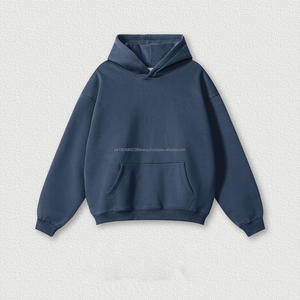 Sweat à capuche décontracté, lourd, surdimensionné, avec impression de lettres et logo bouffant, sweats à capuche personnalisés pour hommes - Product Image 2