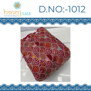 Tela de punto por urdimbre Georgette Fendi Premium para accesorios de boda para niños y niñas, peso medio, bordada, estampada, con cuentas y diseño floral. - Product Image 2