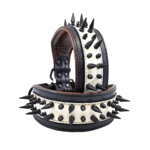 Collar de perro de cuero exclusivo con relleno suave y decoración de tachuelas de Punta Fabricante Proveedor y mayorista Saman exportaciones - Product Image 3