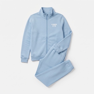 Conjunto de Sudadera con Capucha Corta y Pantalones Deportivos Cómodos con Logotipo Personalizado, Bordado y Cierre Completo para Mujer - Product Image 4