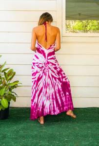 Vestido Maxi Teñido Anudado Sólido, Sencillo y Moderno, de Calidad Superior para Exportación, Ecológico, Transpirable, Sin Mangas, Estilo Dulce, Tejido - Product Image 3