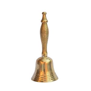 BB008 NOUVELLE ARRIVÉE Décoration d'intérieur Cloche ronde en laiton artisanale moderne avec poignée en bois Design fait main en provenance de l'Uttar Pradesh - Product Image 3