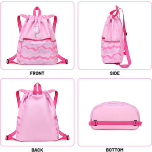 Custom Logo Sublimation <b>Drawstring</b> Bags Polyester Gym <b>Backpack</b> Sports Travel Promotional String Bag Wholesale - Product Image 6