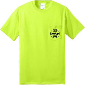 Camisetas de algodón PC55P unisex con bolsillo delantero y trasero Puntada de tinta Impresión personalizada de textos y fotos de logotipos Ropa DE TRABAJO - Product Image 2