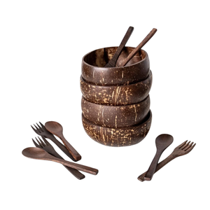 HIGH QUALITY Sustainable Coconut Shell Bowl Best Selling Premium Eco Friendly Smoothie <b>Set</b> For Cafe Restaurant - Product Image 1