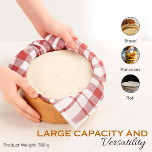 Caja Redonda de Madera Tallada para Cazuelas con Tapa, Caja de Madera Sólida para Roti, Chapati, Dabba, Recipiente para Comida Caliente para Cocina y Comedor - Product Image 3