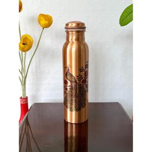 Botella de cobre con textura martillada, certificada, libre de BPA, para beber, para adultos, para uso en casa, oficina, viajes, botella de agua. - Product Image 5