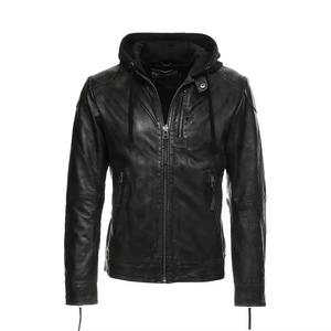 Veste de baseball en cuir véritable noir de qualité supérieure, écologique, streetwear, pour hommes, avec patchs en chenille tendance - Product Image 1