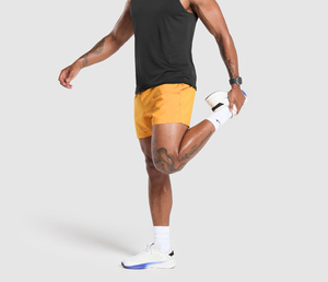 Shorts de sport pour hommes, d'été, unis, décontractés, mi-longs, à cordon de serrage, en tricot peigné, séchage rapide, respirants, personnalisables avec logo, pour l'entraînement - Product Image 3