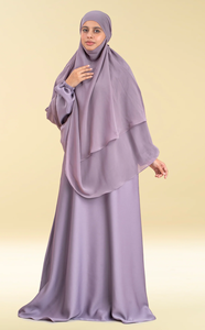 Modest <b>Khimar</b> Abaya Long Sleeve Floor Length Loose Fit Neck Solid Color Embroidered Floral Women Middle East Style Daily Wear - Product Image 5