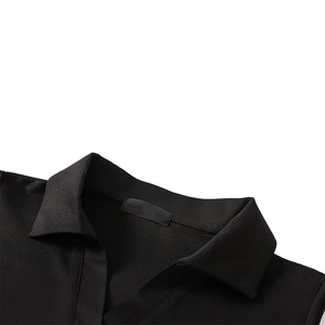 Polo de golf personnalisé sans manches, décontracté, noir, en polyester tricoté, coupe ajustée, respirant, pour le sport - Product Image 3