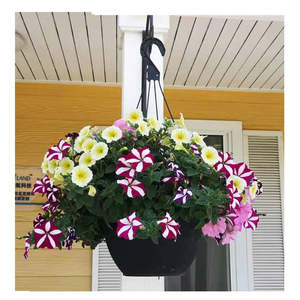 Pot de fleurs suspendu moderne en métal noir, rond, en fer industriel, avec chaîne, pour décoration intérieure et extérieure, jardin, vente en gros - Product Image 5