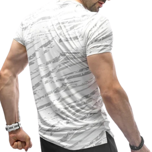 Camiseta Deportiva Blanca de Secado Rápido para Hombre, Transpirable, Elástica en 4 Direcciones, Costuras Overlock, para Gimnasio, Running, Entrenamiento - Product Image 4